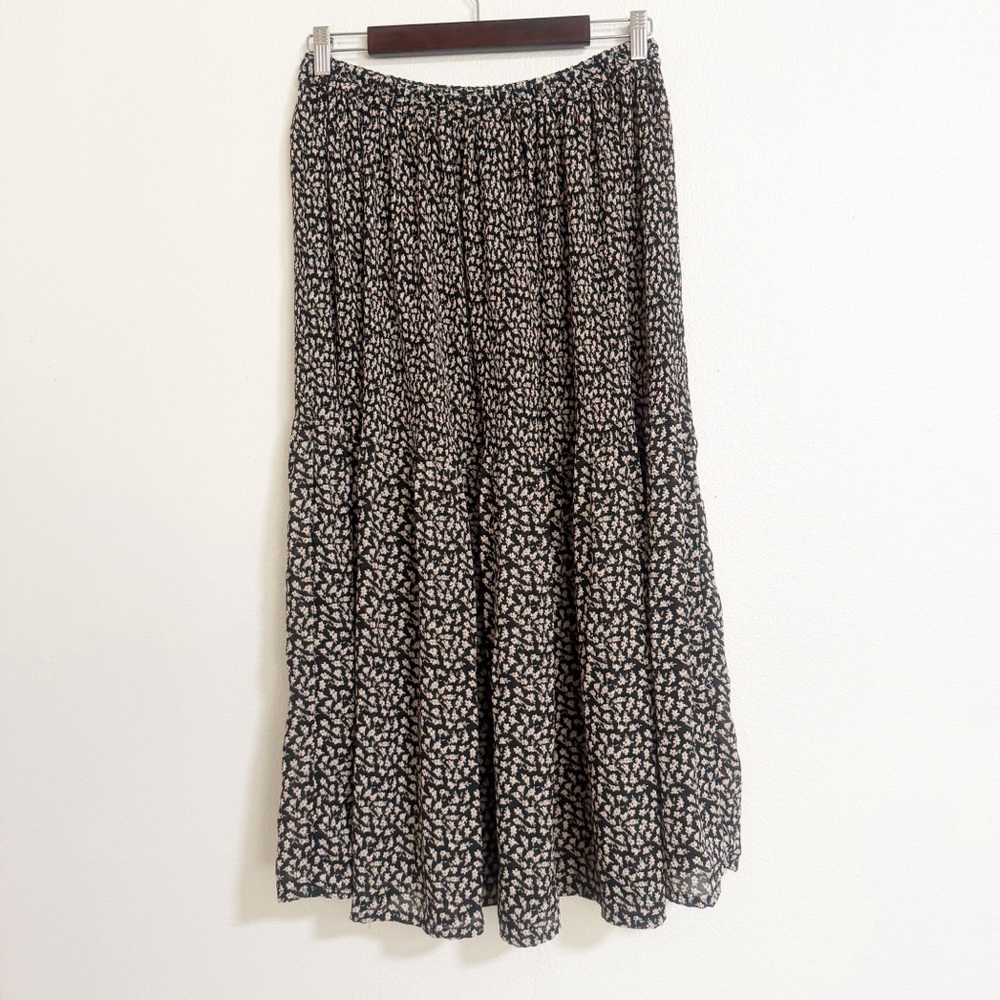 Vintage 90s Jacque and Koko Ditsy Floral Micro Pleated Maxi Skirt - Picture 2 of 6